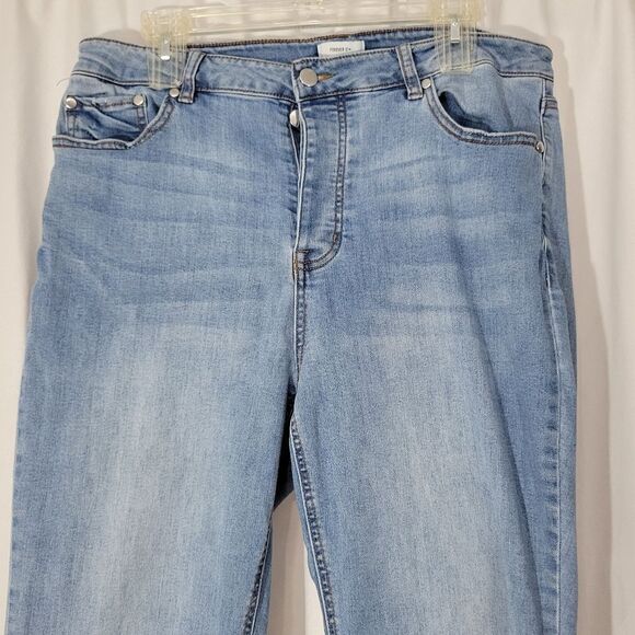 Forever 21 plus size button up cropped distressed jeans sz 1x - Picture 4 of 10